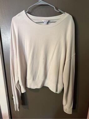 Danskin Cream Long-Sleeve Pullover Sweater